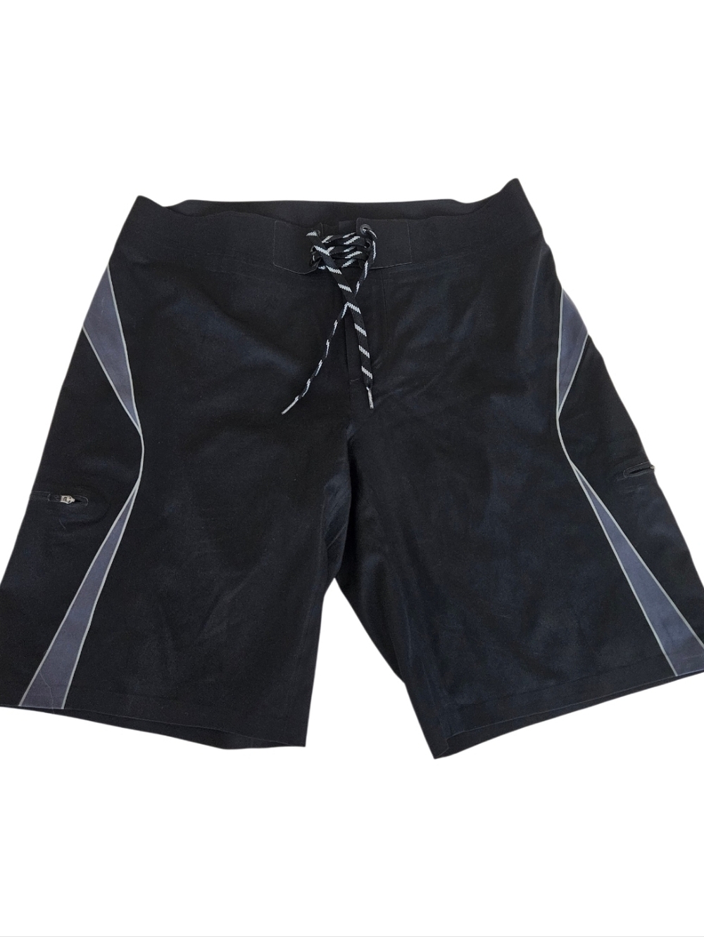 Lululemon athletica Wave 11" Board Men's Black Swim Trunks with Gray Accent